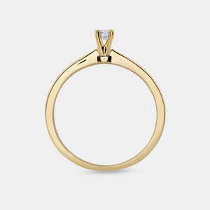Gilded 1/10 Carat Lab-Grown Diamond Round-Shaped Classic Solitaire Ring