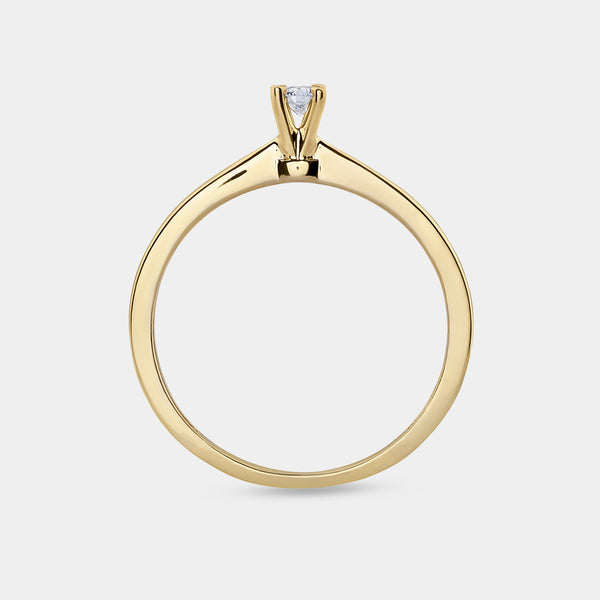 1/10 Carat Lab-Grown Diamond Round-Shaped Classic Solitaire Ring — GILDED New York
