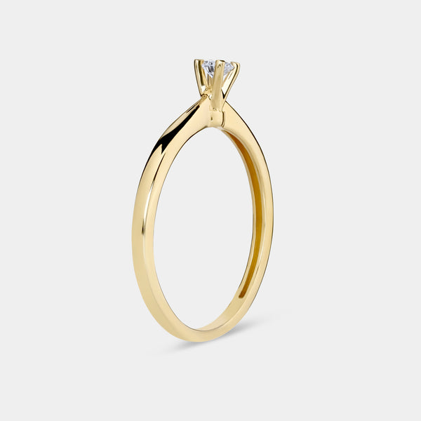 1/10 Carat Lab-Grown Diamond Round-Shaped Classic Solitaire Ring — GILDED New York