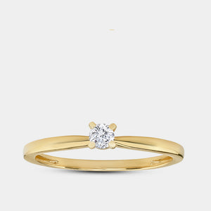 Gilded 1/10 Carat Lab-Grown Diamond Round-Shaped Classic Solitaire Ring