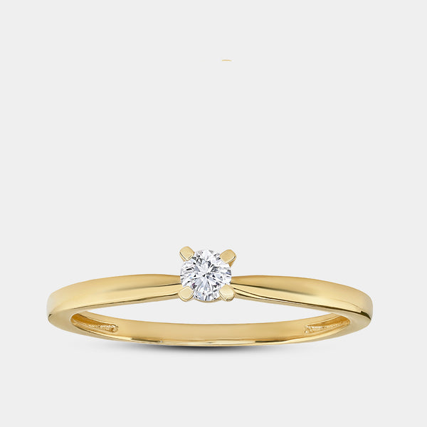 1/10 Carat Lab-Grown Diamond Round-Shaped Classic Solitaire Ring — GILDED New York