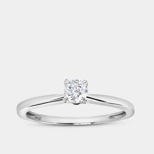 Gilded 1/4 Carat Lab-Grown Diamond Round-Shaped Classic Solitaire Ring