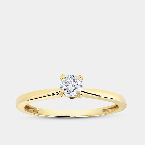 1/4 Carat Lab-Grown Diamond Round-Shaped Classic Solitaire Ring — GILDED New York