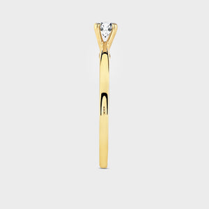 Gilded 1/4 Carat Lab-Grown Diamond Round-Shaped Classic Solitaire Ring