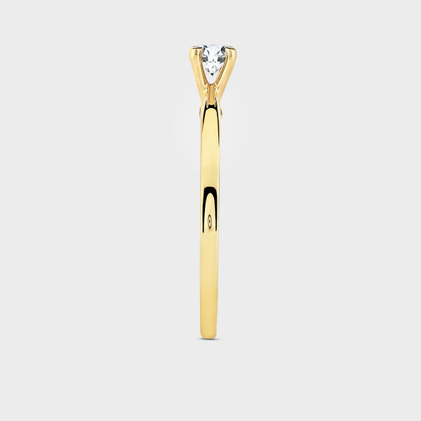 1/4 Carat Lab-Grown Diamond Round-Shaped Classic Solitaire Ring — GILDED New York