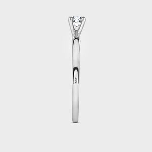 Gilded 1/4 Carat Lab-Grown Diamond Round-Shaped Classic Solitaire Ring