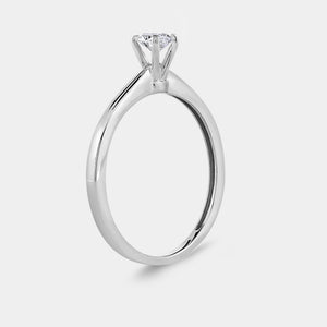 Gilded 1/4 Carat Lab-Grown Diamond Round-Shaped Classic Solitaire Ring