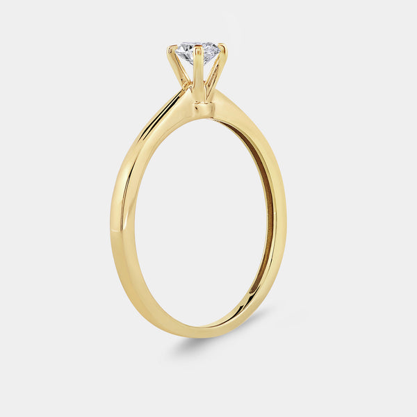 1/4 Carat Lab-Grown Diamond Round-Shaped Classic Solitaire Ring — GILDED New York