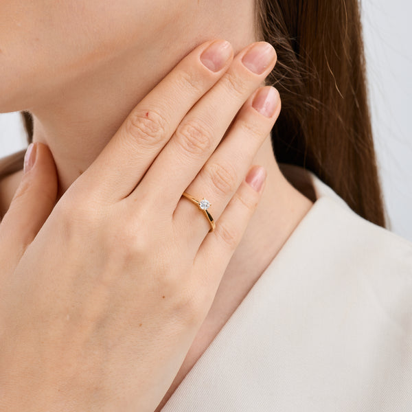 1/4 Carat Lab-Grown Diamond Round-Shaped Classic Solitaire Ring — GILDED New York