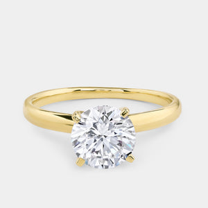 Gilded 3/4 Carat Lab-Grown Diamond Round-Shaped Cathedral Solitaire Ring