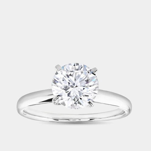 Gilded 3/4 Carat Lab-Grown Diamond Round-Shaped Classic Solitaire Ring