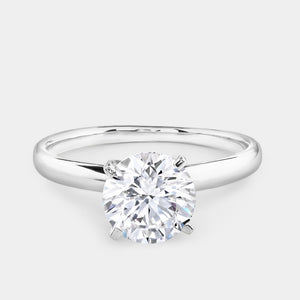 Gilded 3/4 Carat Lab-Grown Diamond Round-Shaped Cathedral Solitaire Ring