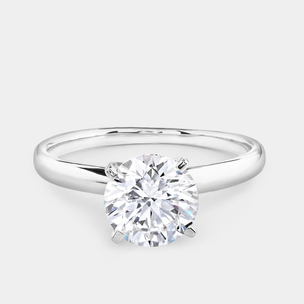 Gilded 3/4 Carat Lab-Grown Diamond Round-Shaped Cathedral Solitaire Ring