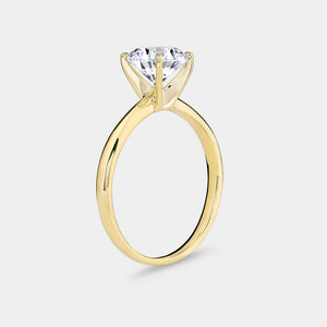 Gilded 3/4 Carat Lab-Grown Diamond Round-Shaped Cathedral Solitaire Ring