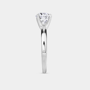 Gilded 3/4 Carat Lab-Grown Diamond Round-Shaped Cathedral Solitaire Ring