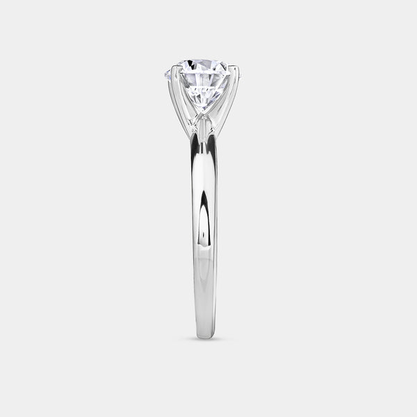 Gilded 3/4 Carat Lab-Grown Diamond Round-Shaped Cathedral Solitaire Ring