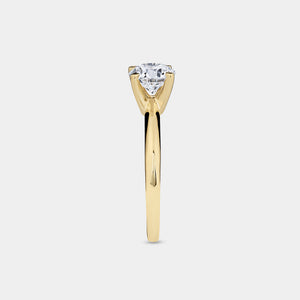 Gilded 3/4 Carat Lab-Grown Diamond Round-Shaped Classic Solitaire Ring