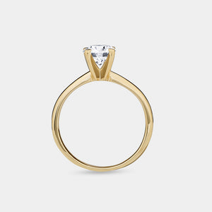 Gilded 3/4 Carat Lab-Grown Diamond Round-Shaped Classic Solitaire Ring