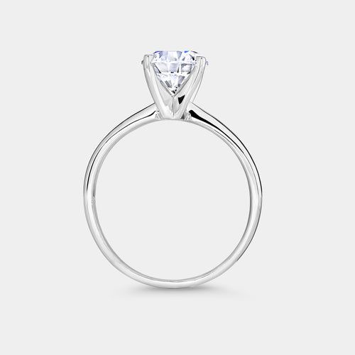 Gilded 3/4 Carat Lab-Grown Diamond Round-Shaped Cathedral Solitaire Ring