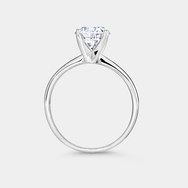 Gilded 3/4 Carat Lab-Grown Diamond Round-Shaped Cathedral Solitaire Ring
