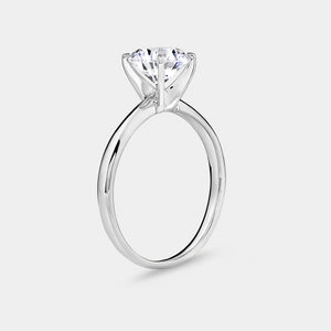 Gilded 3/4 Carat Lab-Grown Diamond Round-Shaped Cathedral Solitaire Ring