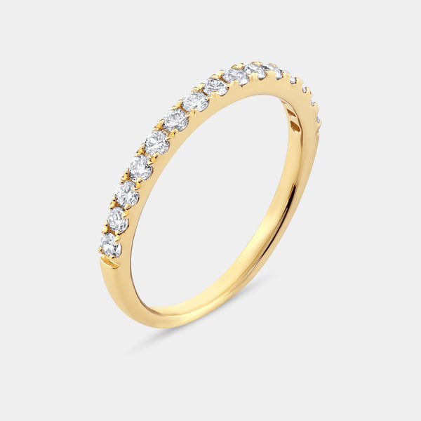 1 and 3/4 Carat Lab-Grown Diamond Round Halo Engagement Ring Set with a Round-Shaped Center — GILDED New York