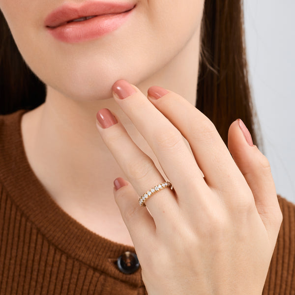 1/2 Carat Lab-Grown Diamond Single-Row Half-Channel-Set Classic Anniversary Band — GILDED New York