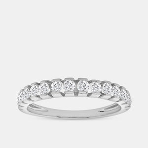 Gilded 1/2 Carat Lab-Grown Diamond Single-Row Half-Channel-Set Classic Anniversary Band