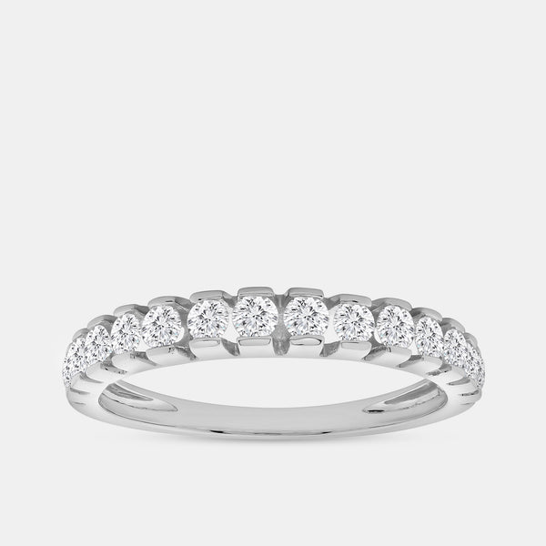 1/2 Carat Lab-Grown Diamond Single-Row Half-Channel-Set Classic Anniversary Band — GILDED New York