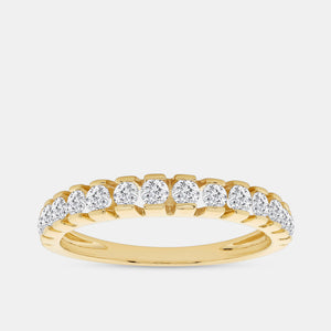 Gilded 1/2 Carat Lab-Grown Diamond Single-Row Half-Channel-Set Classic Anniversary Band