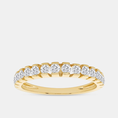 1/2 Carat Lab-Grown Diamond Single-Row Half-Channel-Set Classic Anniversary Band — GILDED New York