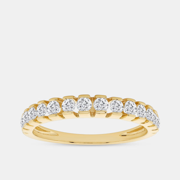 1/2 Carat Lab-Grown Diamond Single-Row Half-Channel-Set Classic Anniversary Band — GILDED New York