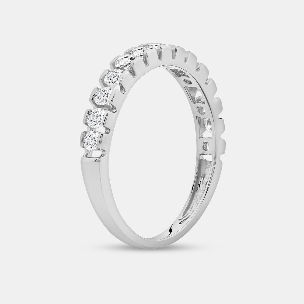 Gilded 1/2 Carat Lab-Grown Diamond Single-Row Half-Channel-Set Classic Anniversary Band