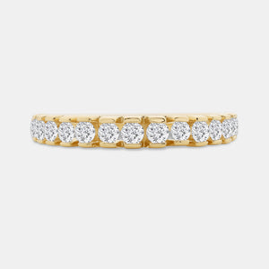 Gilded 1/2 Carat Lab-Grown Diamond Single-Row Half-Channel-Set Classic Anniversary Band