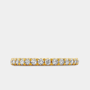 Gilded 3/8 Carat Lab-Grown Diamond Round-Shaped French Pave Wedding Band