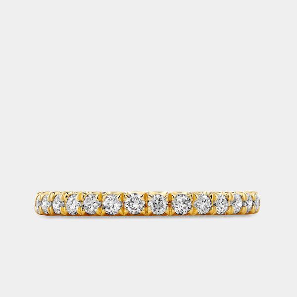 Gilded 3/8 Carat Lab-Grown Diamond Round-Shaped French Pave Wedding Band