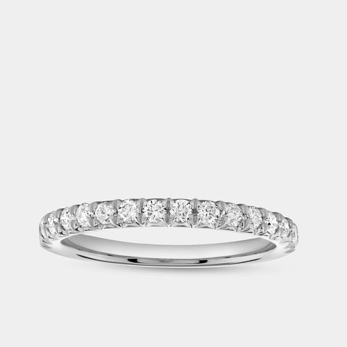 Gilded 3/8 Carat Lab-Grown Diamond Round-Shaped French Pave Wedding Band