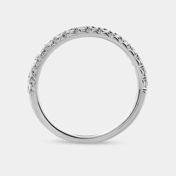 Gilded 3/8 Carat Lab-Grown Diamond Round-Shaped French Pave Wedding Band