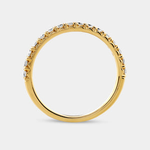Gilded 3/8 Carat Lab-Grown Diamond Round-Shaped French Pave Wedding Band