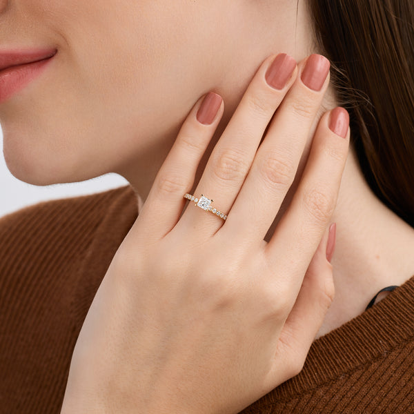 3/4 Carat Lab-Grown Diamond Princess-Cut Solitaire Plus Engagement Ring with a Classic Shank — GILDED New York