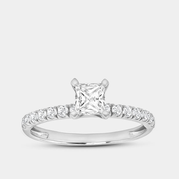 3/4 Carat Lab-Grown Diamond Princess-Cut Solitaire Plus Engagement Ring with a Classic Shank — GILDED New York