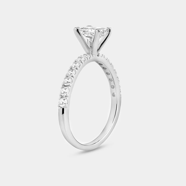 3/4 Carat Lab-Grown Diamond Princess-Cut Solitaire Plus Engagement Ring with a Classic Shank — GILDED New York