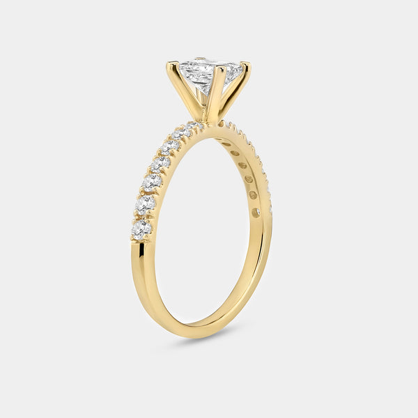 3/4 Carat Lab-Grown Diamond Princess-Cut Solitaire Plus Engagement Ring with a Classic Shank — GILDED New York