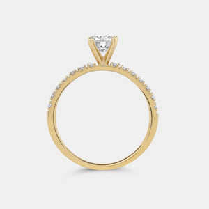 Gilded 3/4 Carat Lab-Grown Diamond Princess-Cut Solitaire Plus Engagement Ring with a Classic Shank