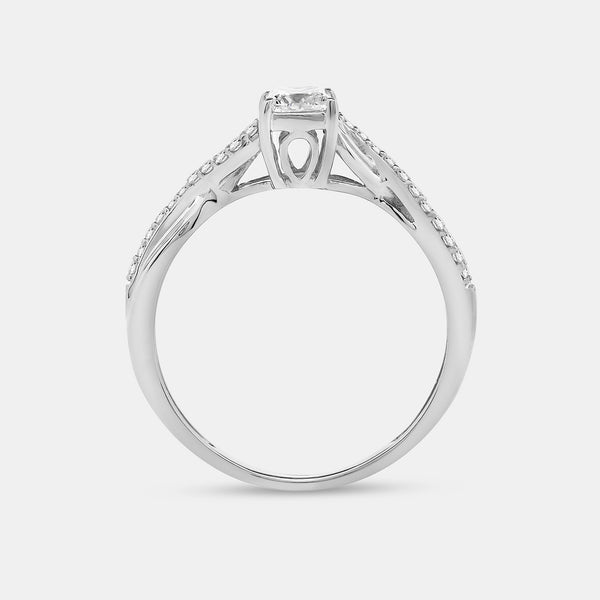1/2 Carat Lab-Grown Diamond Princess-Cut Solitaire Engagement Ring with a Braided Studded Shank — GILDED New York
