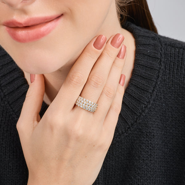 2 Carat Lab-Grown Diamond Four-Row Zigzag Bar-Set Anniversary Band — GILDED New York
