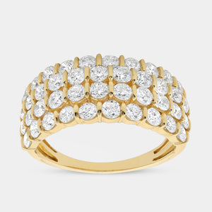 Gilded 2 Carat Lab-Grown Diamond Four-Row Zigzag Bar-Set Anniversary Band