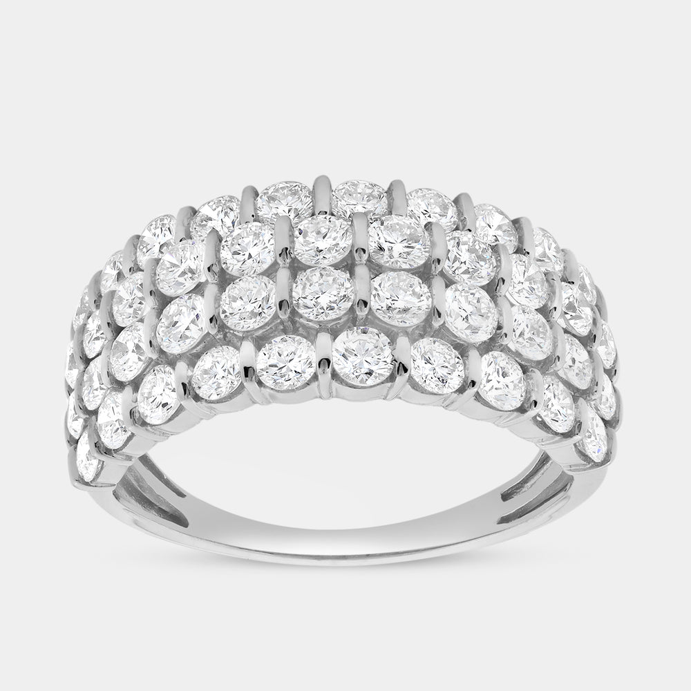 Gilded 2 Carat Lab-Grown Diamond Four-Row Zigzag Bar-Set Anniversary Band