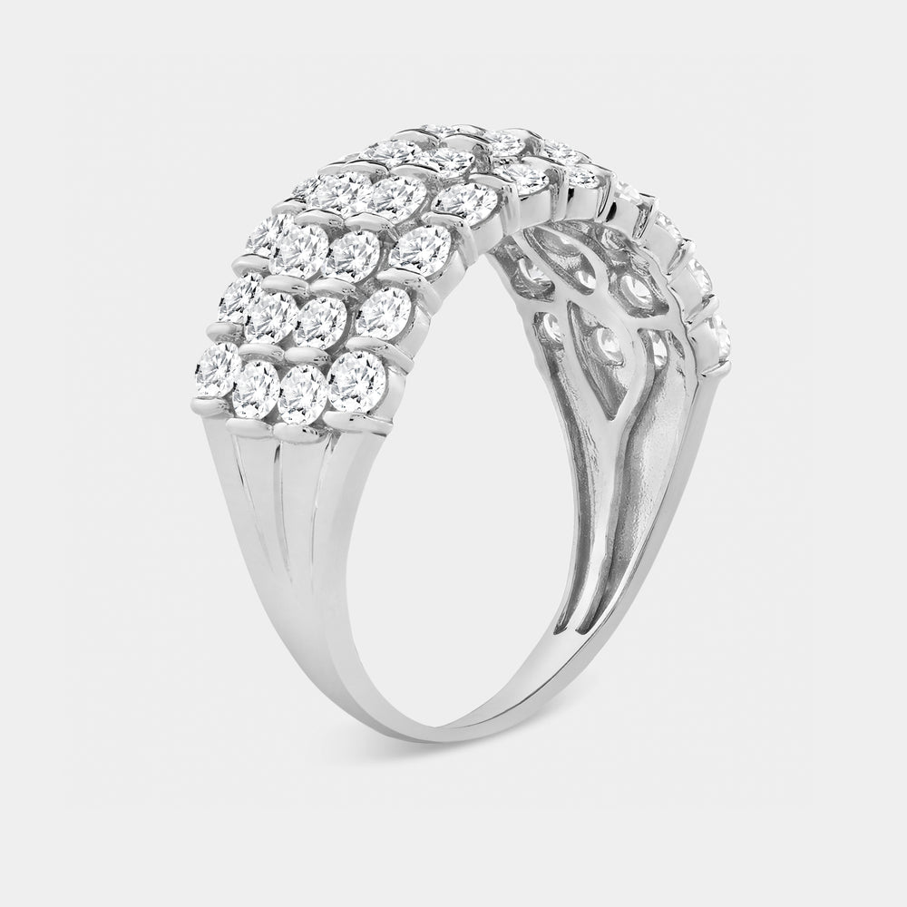 Gilded 2 Carat Lab-Grown Diamond Four-Row Zigzag Bar-Set Anniversary Band