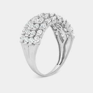 Gilded 2 Carat Lab-Grown Diamond Four-Row Zigzag Bar-Set Anniversary Band